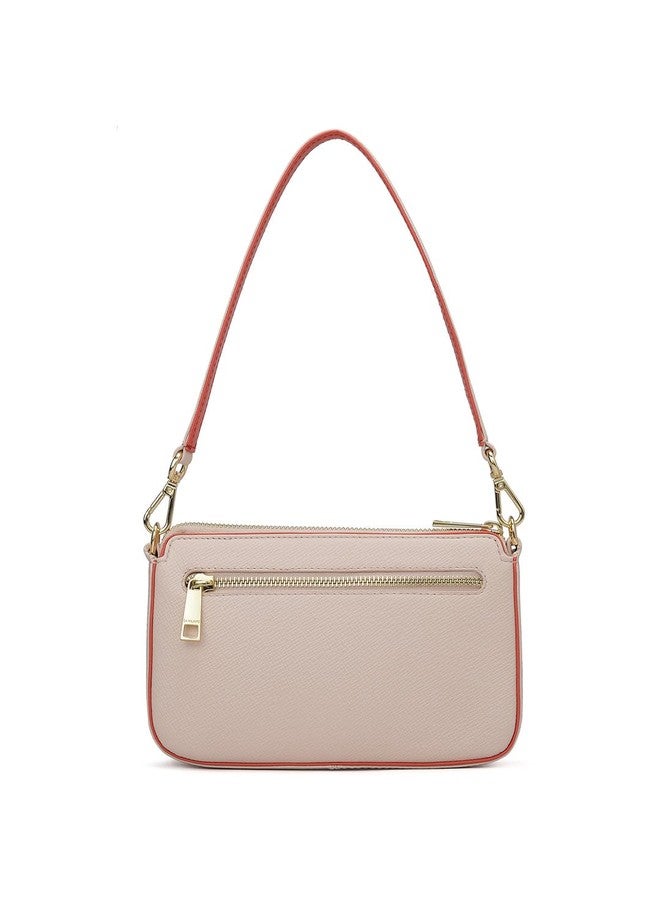 Da Milano Women's Leather Shoulder Bag - Pink - Image 4